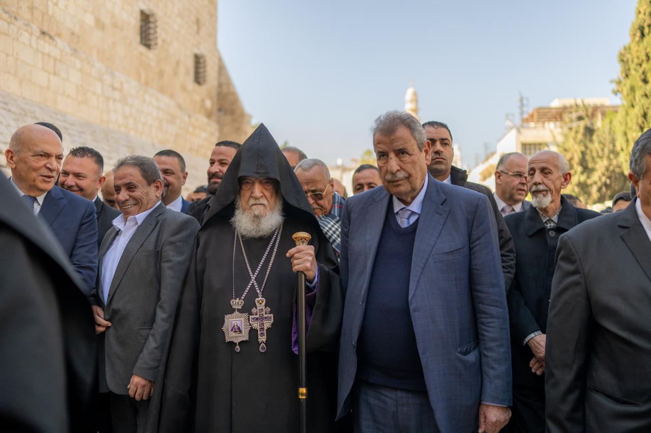 مراسم استقبال رئيس أساقفة الكنيسة الأرمنية الأرثوذكسية في القدس المطران سيفان غاربيان